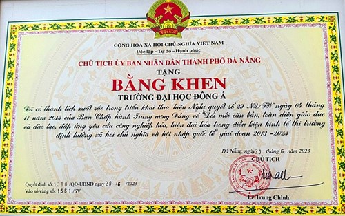 Đại học Đông Á là đơn vị xuất sắc trong đổi mới toàn diện giáo dục đào tạo theo NQ 29TW
